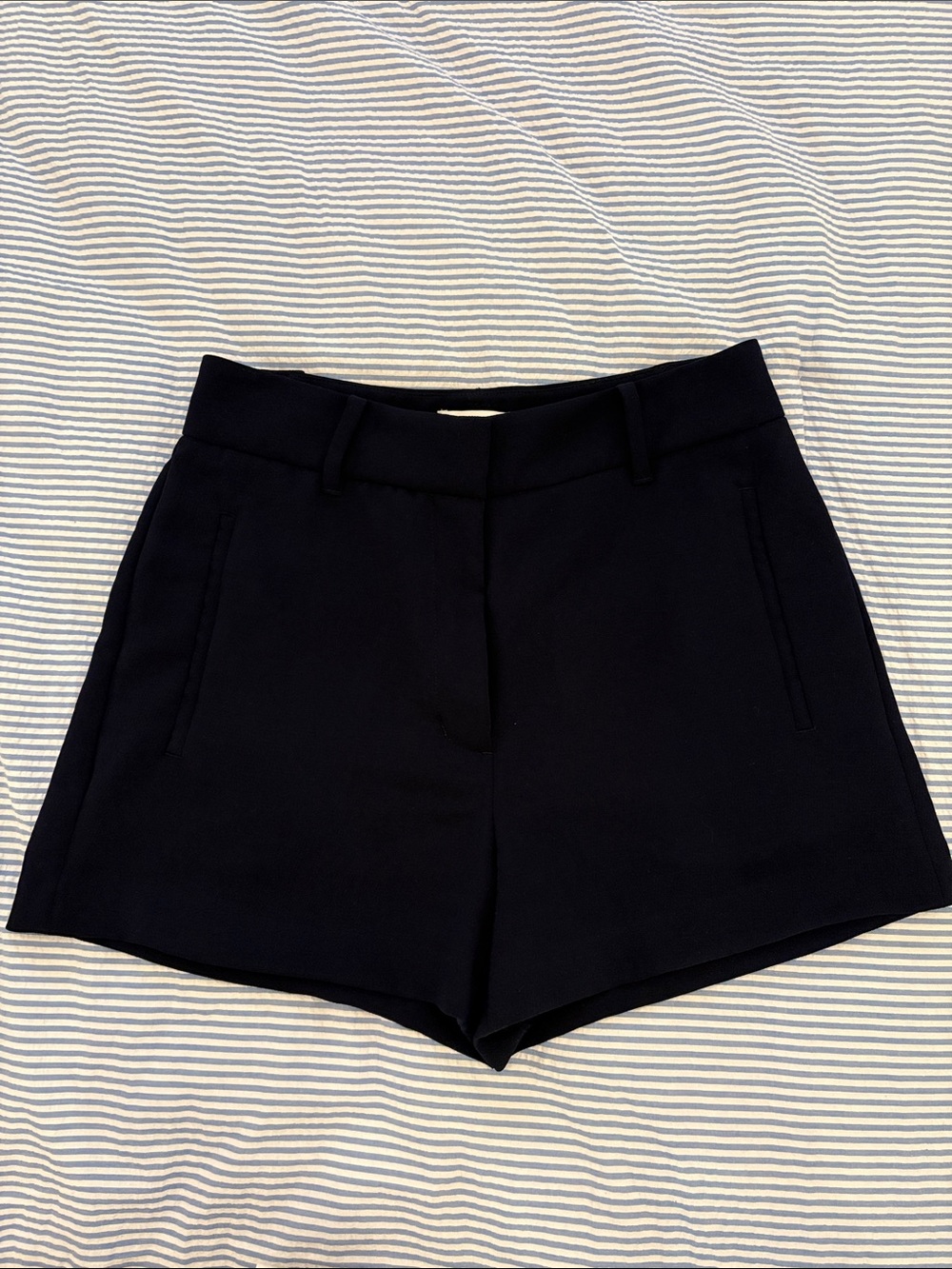 Vince navy blue High-Rise Tailored Bermudas
